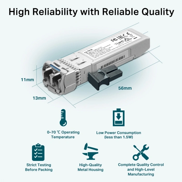 TP-LINK TL-SM5110-LR 10GBase-LR SFP+ Singlemode LC Transceiver Modül