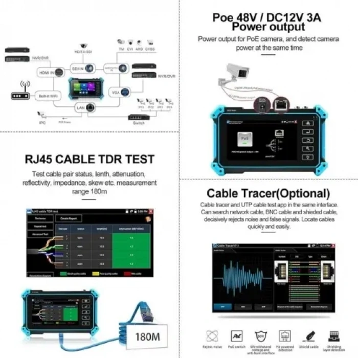 UPTECH 5.4 IPS Dokunmatik AIO CCTV Test Cihazı IPC-5100C Plus