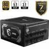 MSI 1000w 80+ Gold MAG A1000GL PCIE5 II Tam Modüler Power Supply