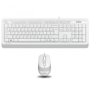 A4 TECH F1010 Kablolu USB Q Trk Beyaz Klavye - Mouse Set
