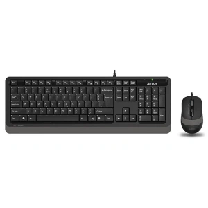 A4TECH F1010 Kablolu USB Q Trk Siyah/Gri Klavye - Mouse Set