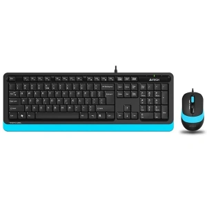 A4TECH F1010 Kablolu USB Q Trk Siyah/Mavi Klavye - Mouse Set