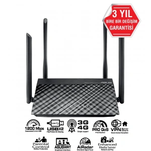 ASUS RT-AC1200 Wıfı5 AC1200 Gigabit Dual Band Router
