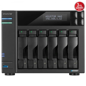 ASUSTOR AS6706T CELERON QC- 8 GB RAM- 6-diskli Nas Server (Disksiz)