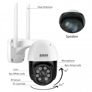 BAFF 2MP PTZ Speed Dome Wıfı Kablosuz IP Kamera SMART-6207