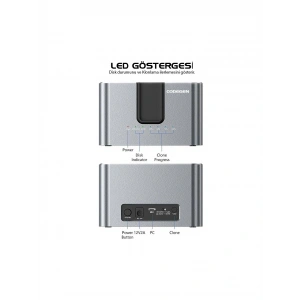 CODEGEN CDG-DOC-505 2.5/3.5 SATA HDD/SSD + M.2 NVMe Type-C Offline Kopyalama Harddisk Dock Stand