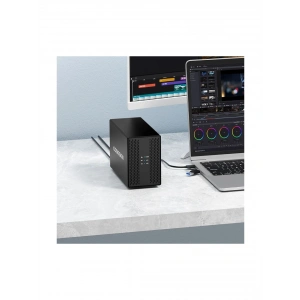CODEGEN CDG-HDC-35DUO 2x 2.5/3.5 SATA HDD/SSD 2x20TB USB 3.0 5Gbps RAID 0/1 JBOD Dual Harici Disk Kutusu