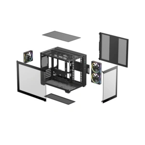 DEEPCOOL CG330-3F 3-ARGB Fanlı Panoramik Gaming Micro-Tower PC Kasası