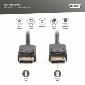 DIGITUS 10metre AK-340100-100-S DP Görüntü Kablosu