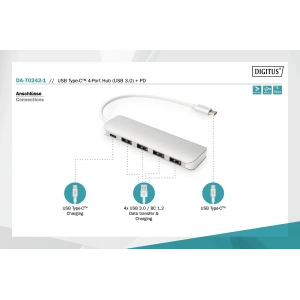 DIGITUS USB-C 4Port USB Çoklayıcı Hub (DA-70242-1)