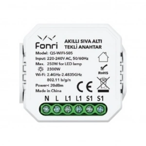 FONRI Kablosuz Akıllı Sıva Altı Perde/Panjur Anahtarı