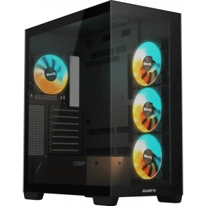 GIGABYTE C500 Panoramic Stealth Ön ve Yan Paneli Temperli Cam 4x ARGB Fanlı Gizli Konnektör Uyumlu Siyah Mid Tower Kasası