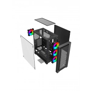 POWERBOOST 650W 80+ BRONZE PB-P705B 4-ARGB Fanlı Gaming Mid-Tower PC Kasası