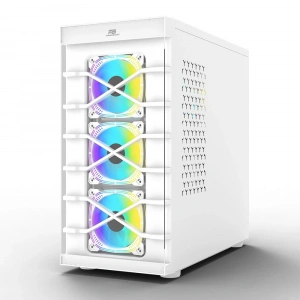 POWERBOOST PB-GR222BW 7-ARGB Fanlı Gaming Mid-Tower PC Kasası Beyaz