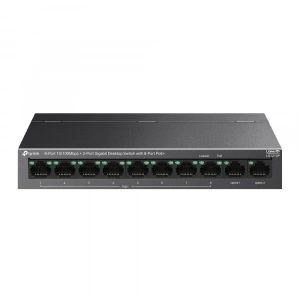 TP-LINK 8port PoE 96w 2-Uplink 100mbit Yönetilemez Switch LS1210P