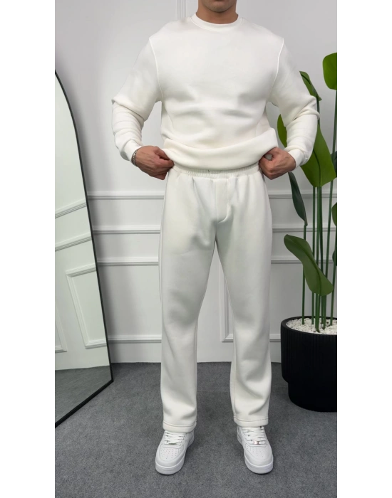 Erkek Beyaz Baggy Eşofman Altı