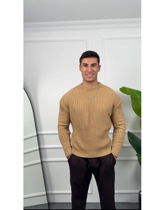 Triko Camel Örme Kazak