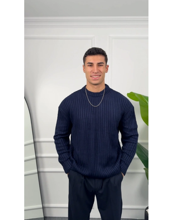 Triko Lacivert Örme Kazak