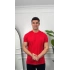Oversize Kırmızı Kollar Dar Kesim T-Shirt