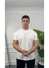 Oversize Beyaz Kollar Dar Kesim T-Shirt