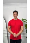 Oversize Kırmızı Kollar Dar Kesim T-Shirt