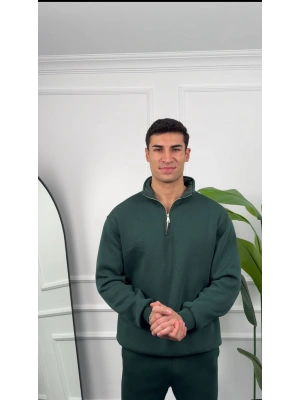 Erkek Benetton Fermuar Yaka Sweatshirt