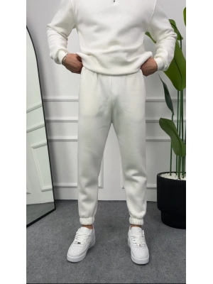 Erkek Beyaz Jogger Eşofman Altı