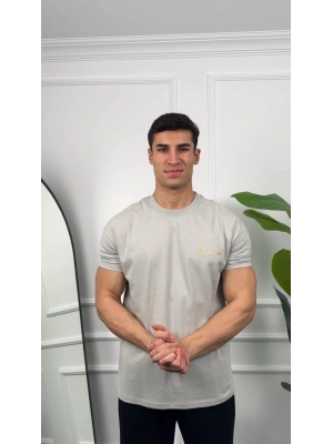 Oversize Gri Reflektör Champion Kollar Dar Kesim T-Shirt