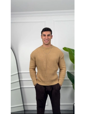 Triko Camel Örme Kazak
