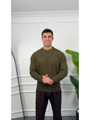 Triko Haki Örme Kazak