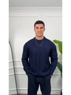 Triko Lacivert Örme Kazak