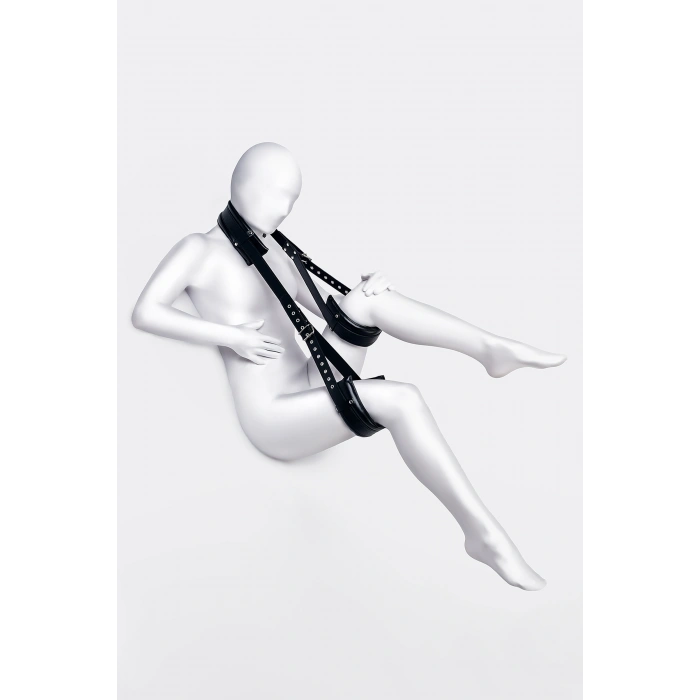 VipMarketim Anonymo BDSM Esaret Seti, PU deri, siyah, 145 cm