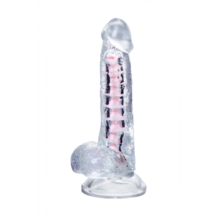 VipMarketim Paret Jel Dildo, TPE, Şeffaf, 18 cm