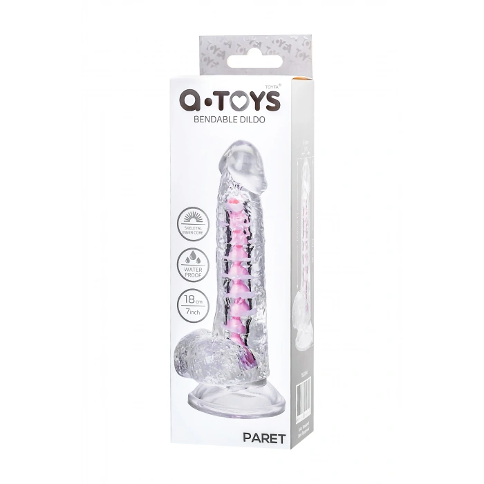 VipMarketim Paret Jel Dildo, TPE, Şeffaf, 18 cm