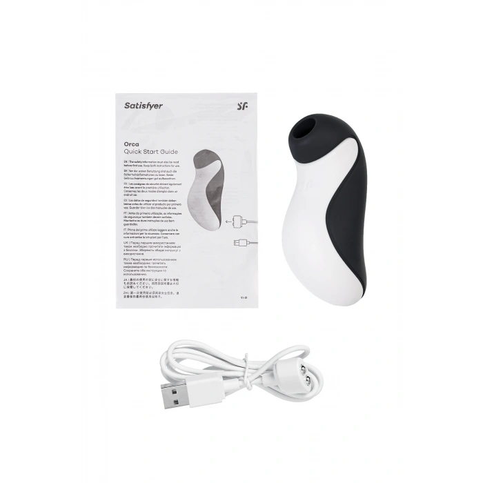 VipMarketim Satisfyer Orca Vakum dalgası temassız klitoral uyarıcı, silikon, siyah, 11,5 cm