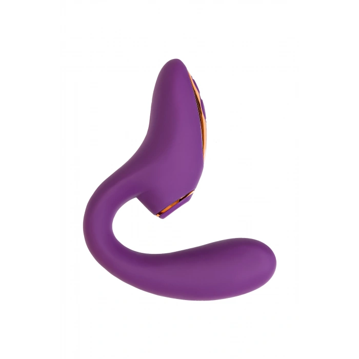 VipMarketim Çift uyarımlı masaj aleti LEroina Megam, silikon, mor, 27,5 cm, vibratör