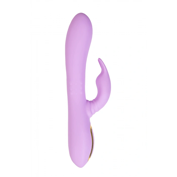 VipMarketim JOS Jammy Silikon Mor 22.5 cm Dönen Klitoral Stimülatörü Titreşimli Vibratör Dildo Silindir