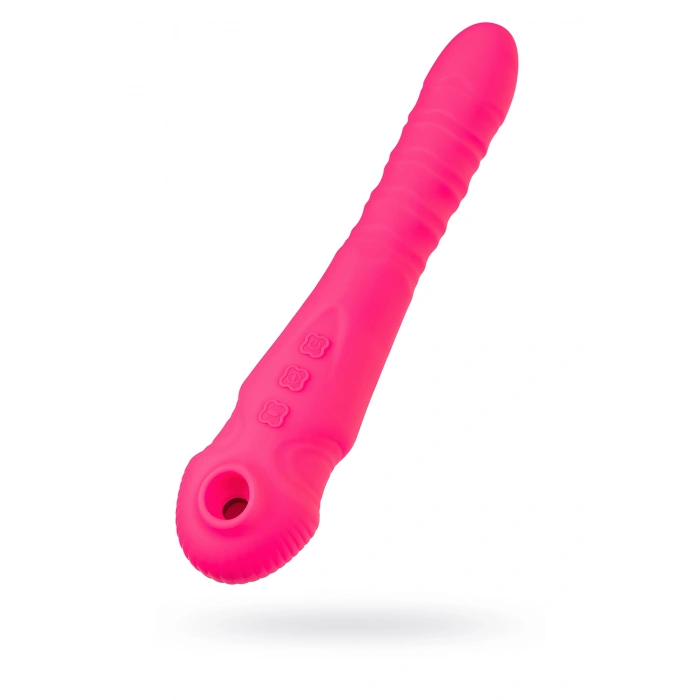 VipMarketim JOS COTOX Vakum uyarımlı vibratör-pulsatör, silikon, pembe, 23 cm