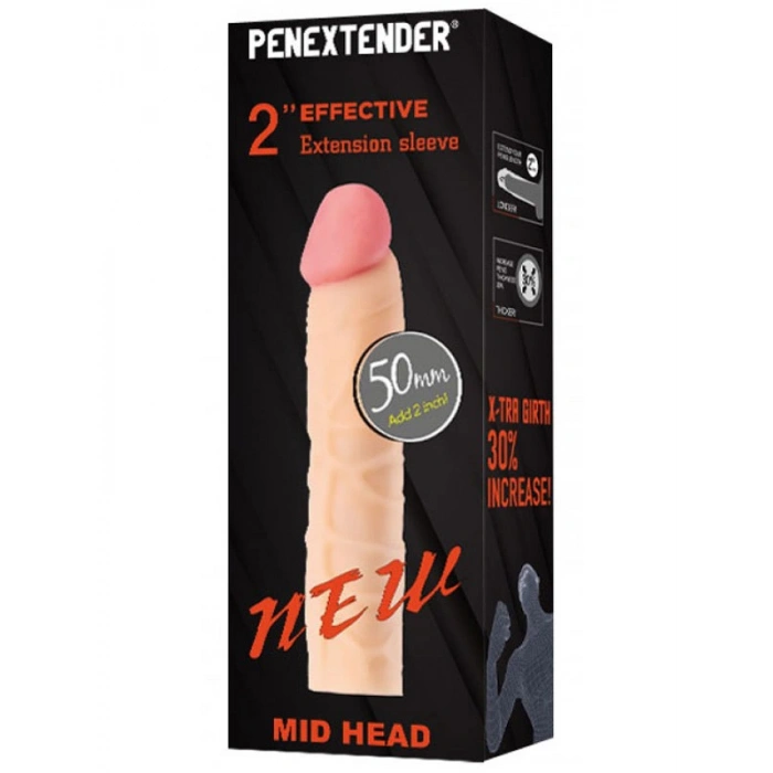 VipMarketim Penextender Mid Head 50mm Dolgulu Penis Kılıfı