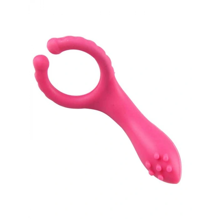 VipMarketim Testis Uyarıcılı Titreşimli Penis Halkası Pembe
