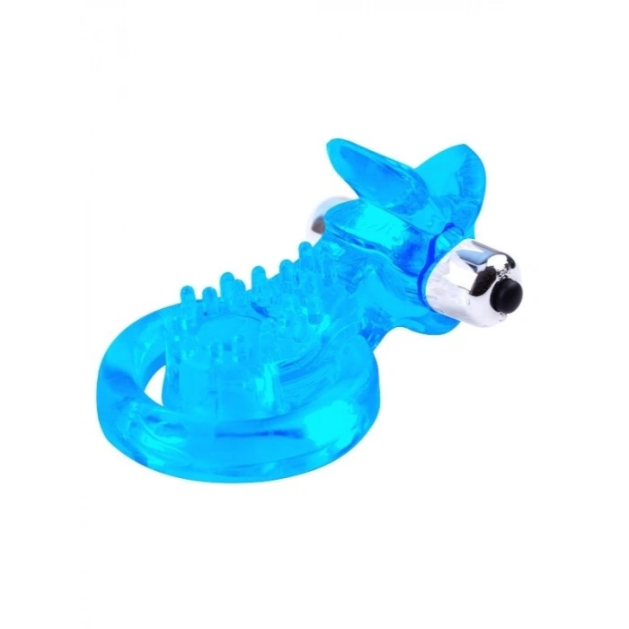 VipMarketim Get Lock The Tongue-Blue Titreşimli Dilli Penis Halkası