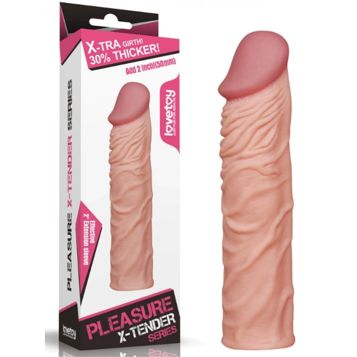 VipMarketim Add 2" Pleasure X Tender Penis Sleeve Flesh