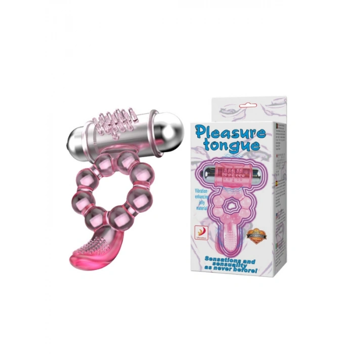 VipMarketim Plasure Tongue Titreşimli Klitoris Uyarıcılı Şeffaf Penis Kılıfı