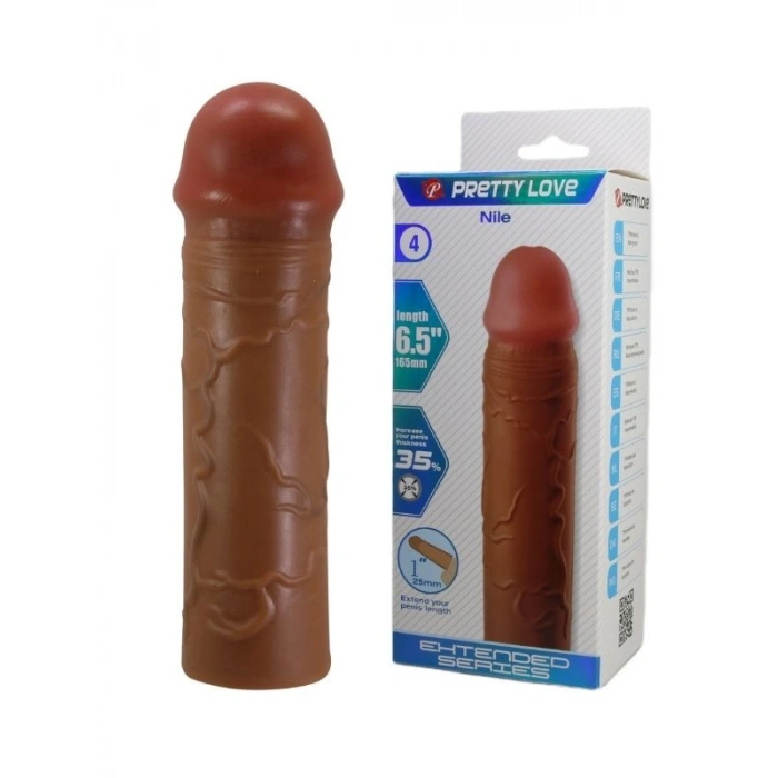 VipMarketim Nile Gerçek Hissiyatlı Uzatıcı Penis Kılıfı Brown