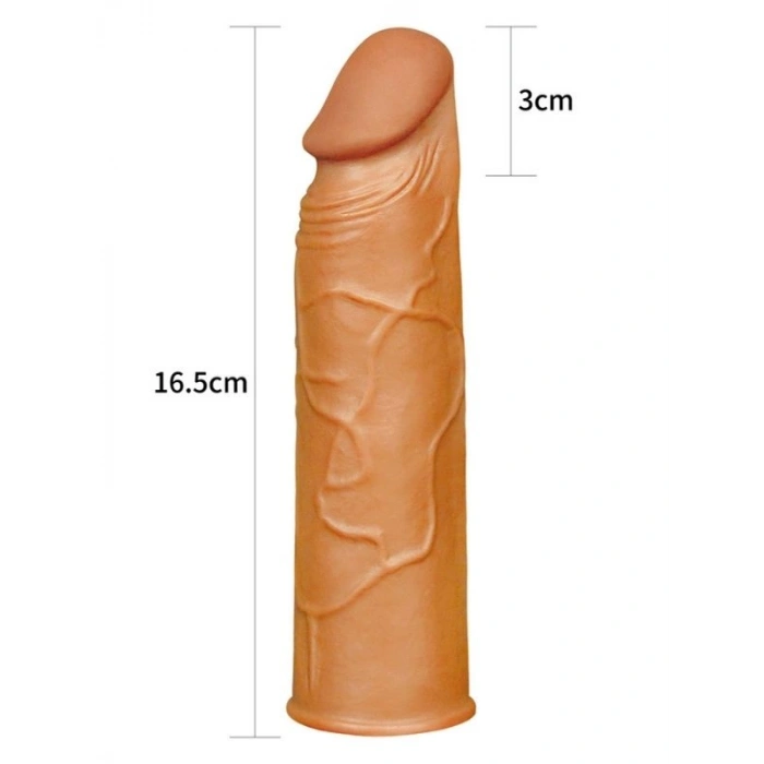 VipMarketim Add 1" Pleasure X Tender Penis Sleeve Brown