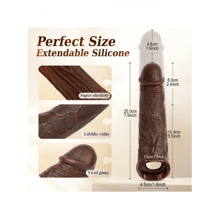 VipMarketim Telefon Kontrollü Melez Renkte Titreşimli Penis Kılıfı