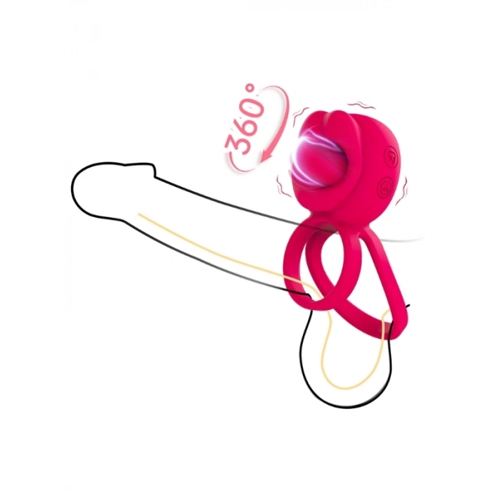 VipMarketim Çift Halkalı Şarjlı Titreşimli Penis Halkası – Esnek Silikon, Geciktirici ve Klitoris Uyarıcılı