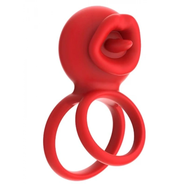 VipMarketim G-Noktası Uyarımlı Dönen (swing) Haraketli Dilli Titreşimli Penis Halkası – Çift Yönlü Zevk