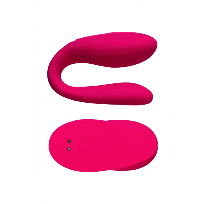 VipMarketim __Вибратор для пар eroTEQ  Prawno с пультом ДУ, силикон, розовый, 18 см