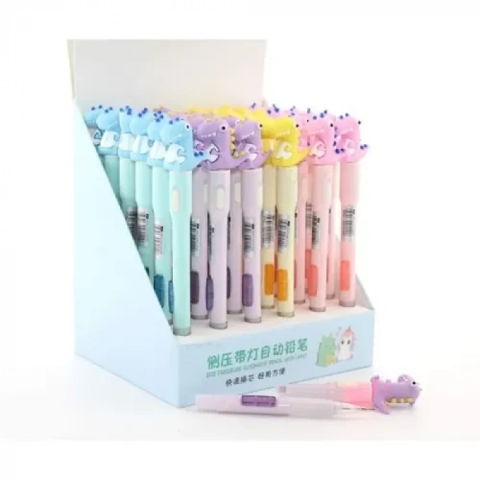 VipMarketim 07 Uçlu Ledli Dinazor Tasarımlı Kurşun Kalem